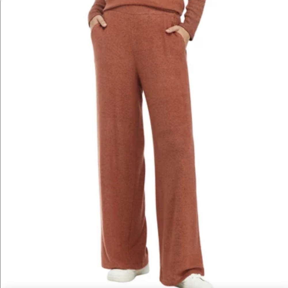 Wonderly hacci lounge set. Wide leg. Tunic top. Sz small burnt orange